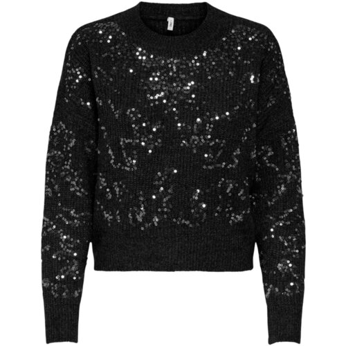 Only Puloverji Onlalta Ls Sequin O-Neck Knt 15353230 Črna Slike