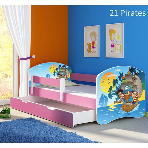  Dječji krevet ACMA s motivom, bočna roza + ladica 160x80 cm 21 Pirates Cene