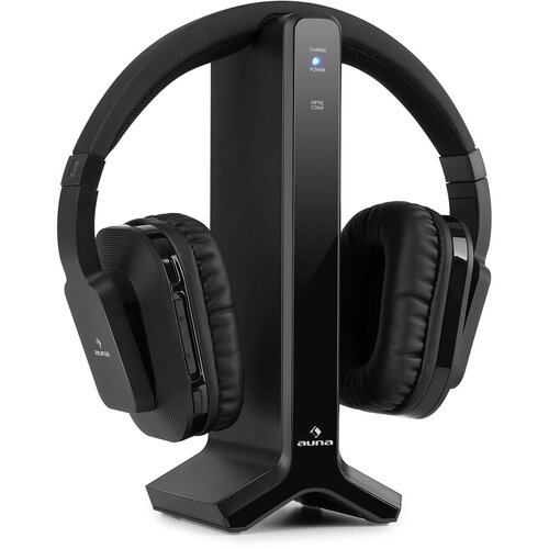 Auna silencium, brezžične slu&amp;scaron;alke, 20 m, 2,4 ghz, TV/HiFi/CD/MP3, baterija, črna Slike