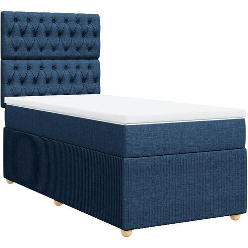 vidaXL Box spring postelja z vzmetnico modra 100x200 cm blago, (21307757) Cene