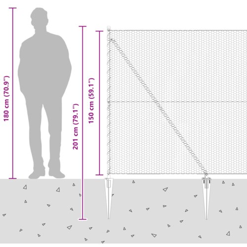VidaXL Ograda u obliku heksagona sivi 1.5x10 m čelik Slike