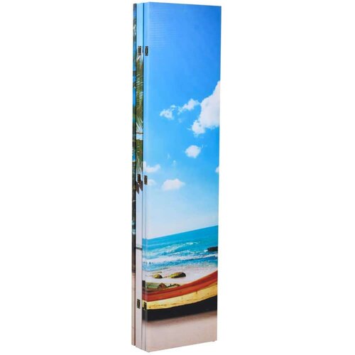 VidaXL Sklopiva sobna pregrada s uzorkom plaže 200 x 170 cm Slike