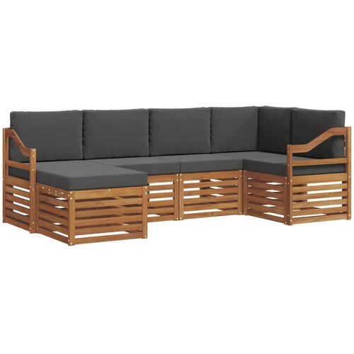  Set vanjskih sofa 6 kom. Prirodna i antracit Poliester 245 x 126,5 x 73 cm Slike