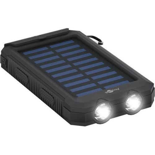 Goobay PowerBank 8.0 na sončne celice svetilka 8000 mAh črna prenosna baterija Cene