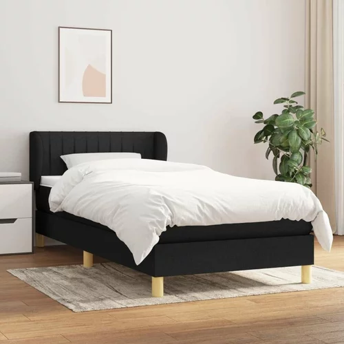  Box spring postelja z vzmetnico črna 90x200 cm blago, (20724309)