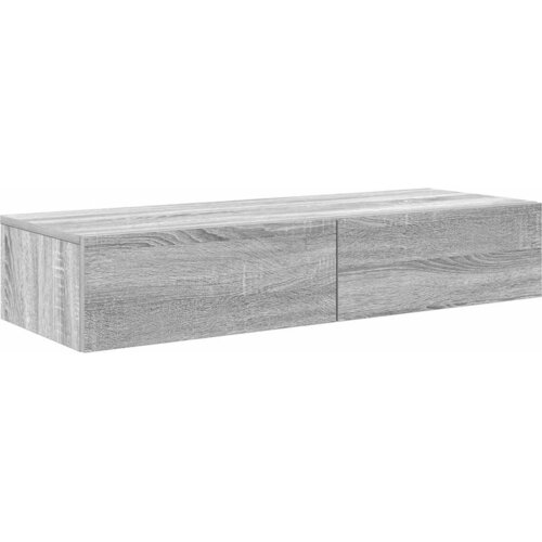 Zidna polica s ladicama siva sonoma 100x36x19 cm Slike