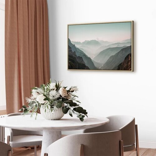  Slika - Mountain Horizon (1 Part) Wide 60x40 U prirodnom drvenom okviru Slike