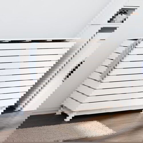 VidaXL Ko&amp;scaron;ara za rublje bijela 88,5x44x76 cm od masivne borovine Slike