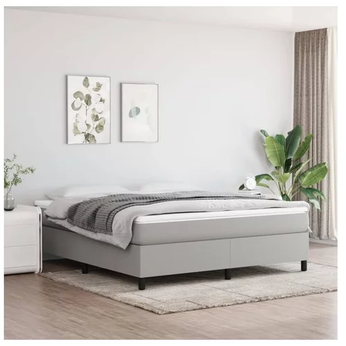  Box spring posteljni okvir svetlo siv 160x200 cm blago
