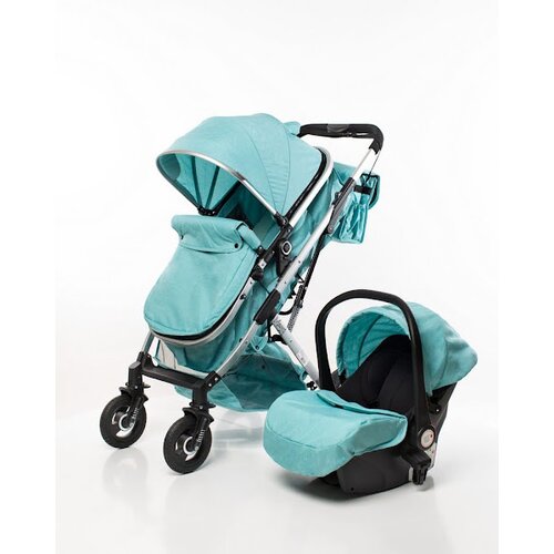 kolica za bebe 3u1 marsi sa transformacionim sedištem i nosiljkom-autosedištem - plava, model 602-1 Slike