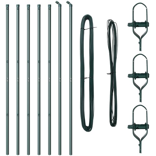 VidaXL Stebri za ograjo 7 kosov Zeleni &amp;Oslash;32 mm 170 cm Galvanizirano jeklo Slike