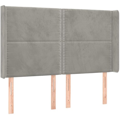 Maison Chic vzglavna omarica - nočna omarica - posteljna omarica z u&amp;scaron;esi svetlo sivo 147x16x118/128 cm žamet, (21708685) Slike