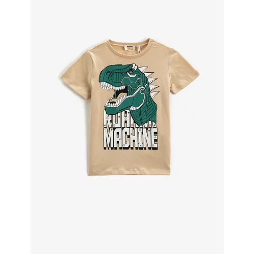 Koton Short Sleeve T-Shirt Crew Neck Dinosaur Printed