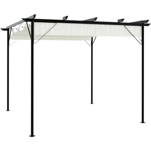  Pergola s pomičnim krovom krem bijela 3 x 3 m čelična Cene