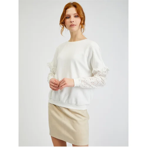 Orsay White Women's Sweater with Decorative Sleeves - Women