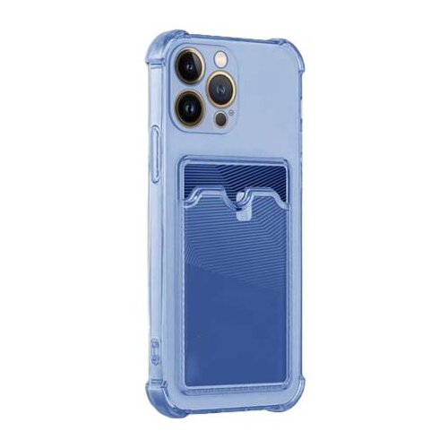  silikonska futrola clear sa dzepicem za samsung A145 / A146 galaxy A14 4G / 5G plava Slike