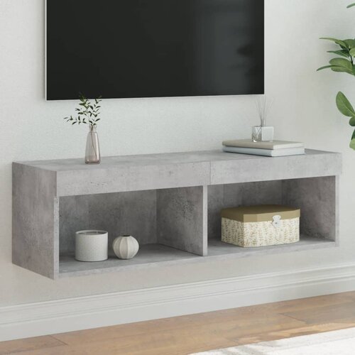 VidaXL TV ormarić s LED svjetlima siva boja betona 100x30x30 cm Slike