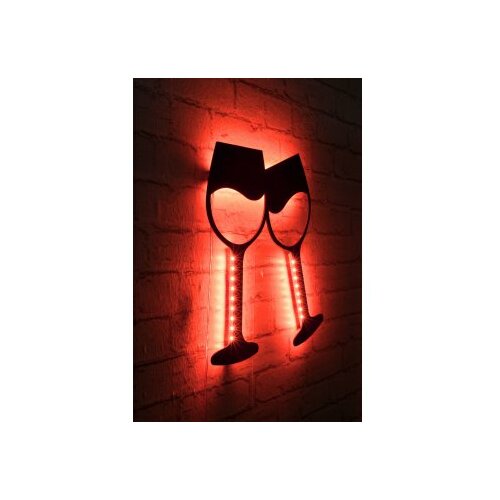 WALLXPERT led dekoracija wine glasses red Cene