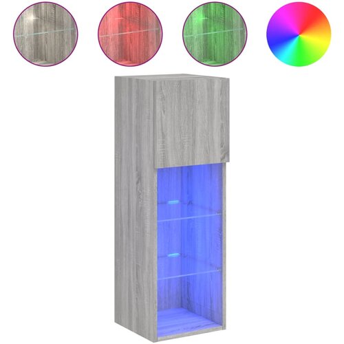 Maison Chic TV omarica - TV stojalo - Televizijska omarica z LED lučmi siva sonoma 30,5x30x90 cm, (21699619) Cene