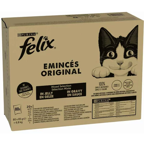 Felix Mega pakiranje Classic vrećice 80 x 85 g - Miješano pakiranje: riba i meso
