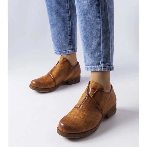 Gemre Brown slip-on perforated shoes Seymour Cene