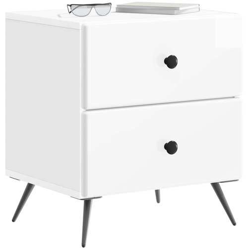  Noćni ormar Bijela visokog sjaja 43 x 34,5 x 47,5 cm Slike