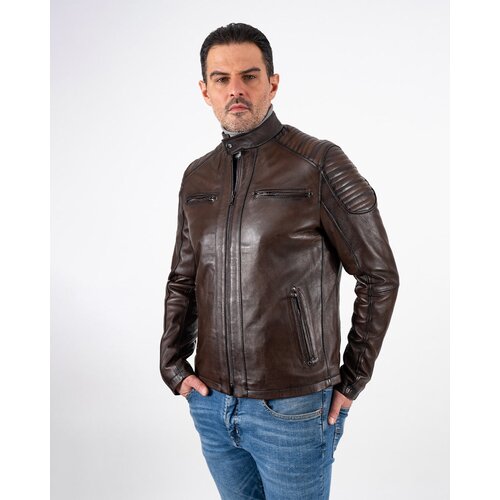 La Force Fashion mu&scaron;ka kožna jakna jean pierre - tamno braon Cene
