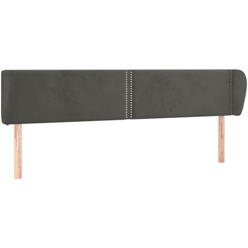 VidaXL Vzglavje z u&amp;scaron;esi temno sivo 183x23x78/88 cm žamet, (20932417) Slike