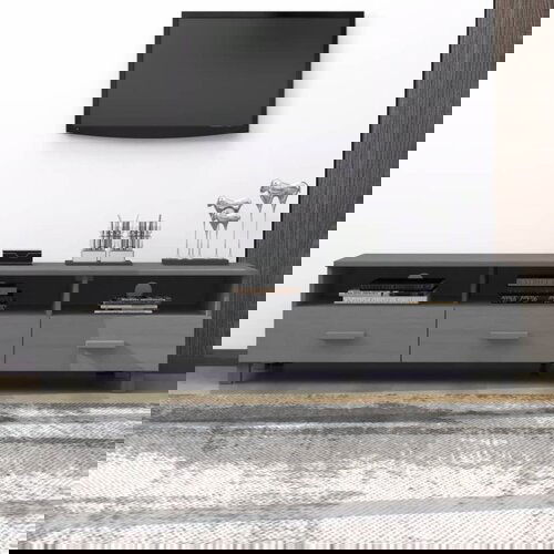 The Living Store TV omarica HAMAR temno siva 158x40x40 cm trdna borovina - TV Omarica, (21375742) Slike