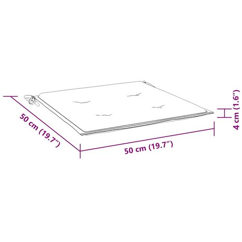  Jastuci za vrtne stolice 2 kom plavo-bijeli 50x50x4 cm tkanina Slike