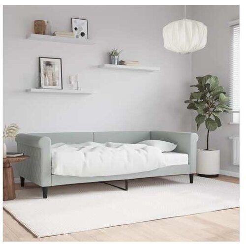 vidaXL Dnevni krevet s madracem svjetlosivi 90 x 190 cm baršunasti Cene