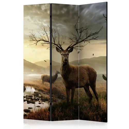  Paravan u 3 dijela - Deers by mountain stream [Room Dividers] 135x172