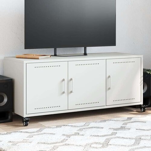 vidaXL TV omarica bela 100,5x39x43,5 cm hladno valjano jeklo Cene