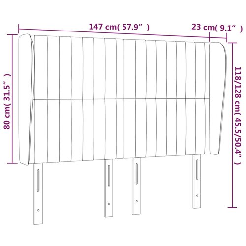  Uzglavlje s u&amp;scaron;ima plavo 147x23x118/128 cm od tkanine Slike