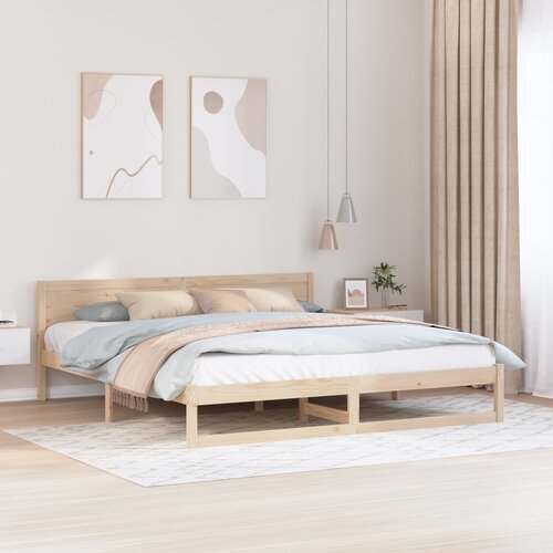 vidaXL Posteljni okvir Naravni les Trden borov les 180 x 200 cm Trajna Cene