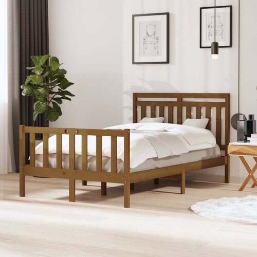 VidaXL Okvir za krevet od masivnog drva smeđa boja meda 120 x 200 cm Slike