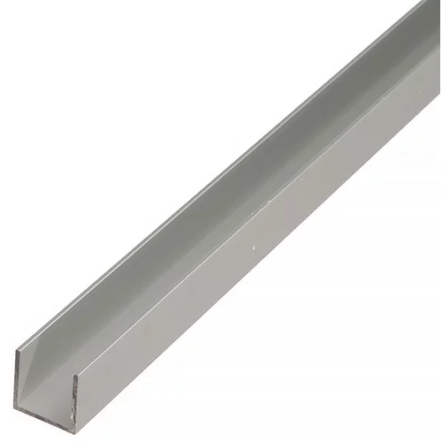 MM u-profil (d x š x v: 2.000 x 25 x 25 mm, debljina: 2 mm, aluminij, eloksirano, srebrne boje)