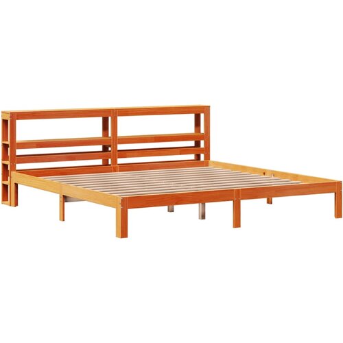 VidaXL Posteljni okvir z vzglavjem vo&amp;scaron;čeno rjava 180x200 cm borovina, (21304145) Slike