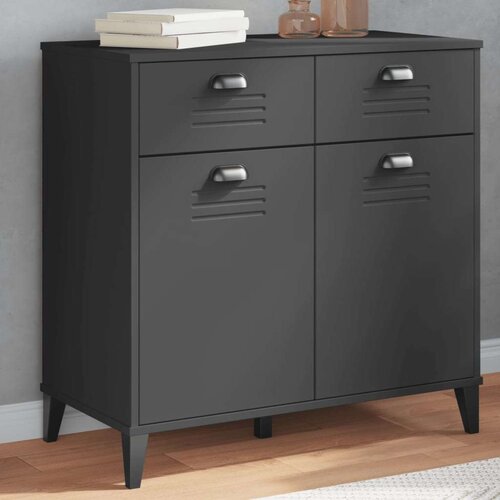  Komoda VIKEN antracit siva 80 x 40 x 80 cm od masivne borovine Cijene