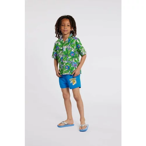 Kenzo Kids Otroška bombažna srajca turkizna barva