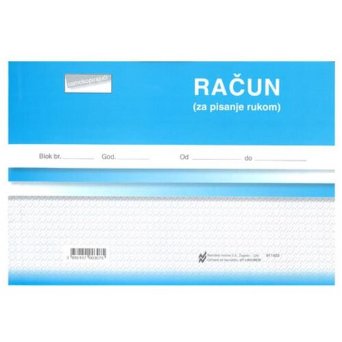 NARODNE NOVINE-UT I-641/NCR RAČUN (BEZGOTOVINSKI); Blok 100 listova, 21 x 14,8 cm Cijene