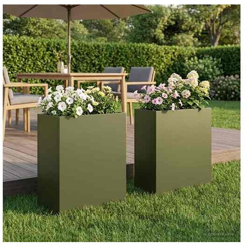 vidaXL Vrtna saksija 2 kom. Maslinastozelena 40 x 20 x 40 cm - Maslinastozelena 40 x 20 x 40 cm 2 Cene