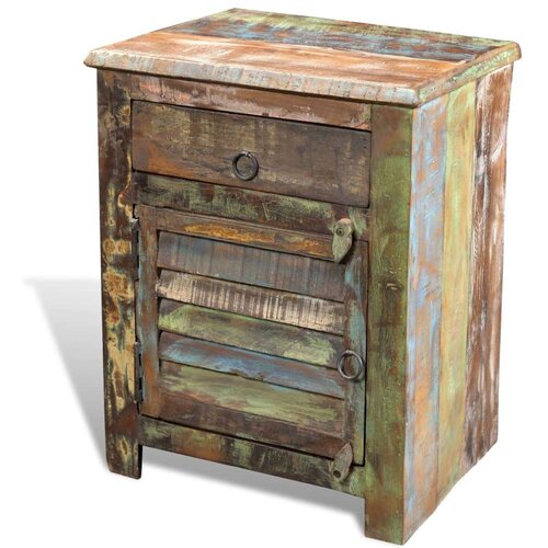 In kutni ormarić s 1 ladicom i 1 vratima od obnovljenog drva Slike