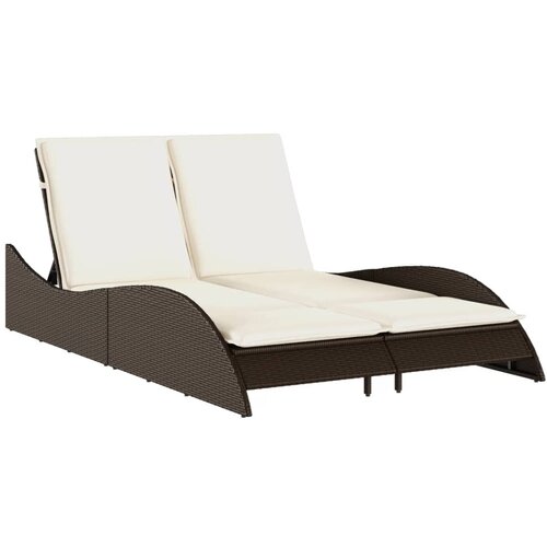 Maison Chic Ležalnik - Sončna ležalnik z blazino rjav 114x205x73 cm poli ratan, (22042760) Cene