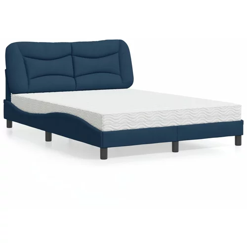  Krevet s madracem plavi 140 x 190 cm od tkanine