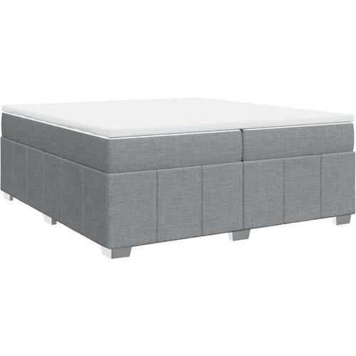 Maison Chic Box spring postelja - Vzmetna postelja z vzmetnico svetlo siva 200x200 cm blago SL5344, (21904075) Cene