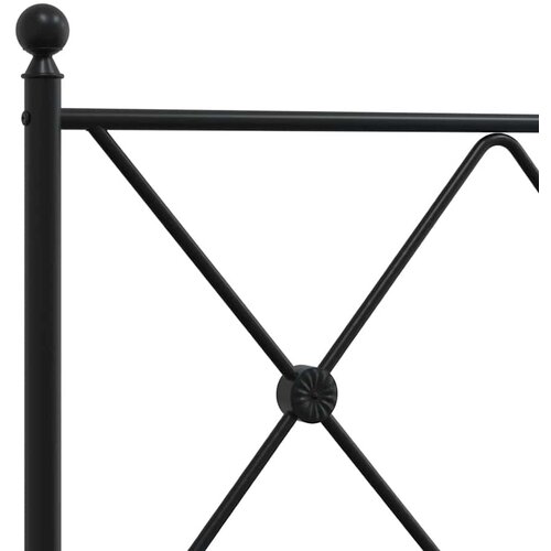  Metalni okvir za krevet s uzglavljem crni 120x200 cm Slike