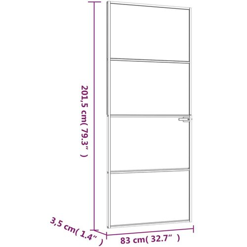 vidaXL Sobna vrata crna 83 x 201 5 cm kaljeno staklo i aluminij tanka Cene