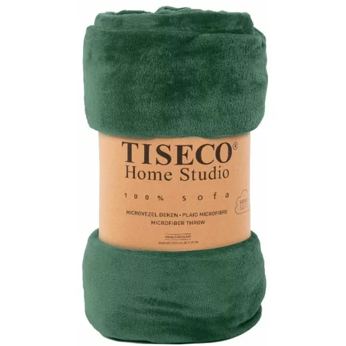 Tiseco Home Studio Tamno zeleni mikropliš prekrivač za krevet za jednu osobu 150x200 cm Cosy -
