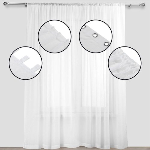  Curtain KRESZ color white style classic stand crushed voile 280x175 homede Slike